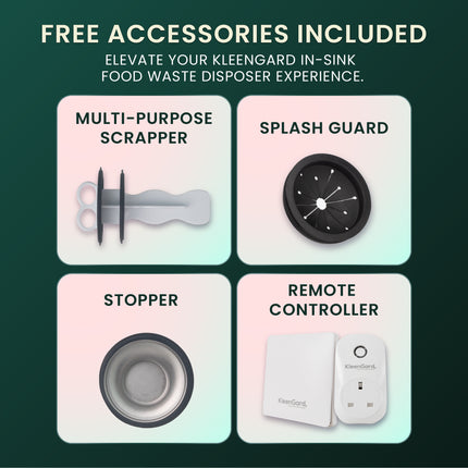 KleenGard SD750 Food Waste Disposer Stainless Steel Food Garbage Sink Disposal Food Waste Filter Grinder Waste Crusher