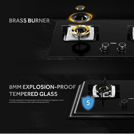 Haier HC-Q572SGB Gas Hob 2 Burner Automatic Ignition Switch HC-XG230NE HCXG230NE HCQ572SGB Dapur Gas Bina Dalam