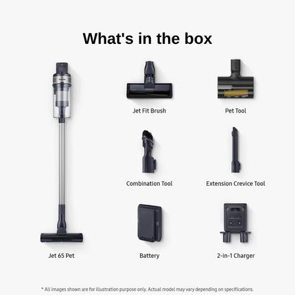 Samsung VS15A60AGR5/ME Jet™ 60 Pet Stick Vacuum – 150W, Jet Cyclone, Up to 40 Min Runtime