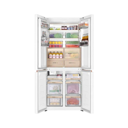 Haier HRF-IM608FG(W)U1 608L Slot-In 4-Door Fridge – Inverter, Glass Finish, MyZone Flexibility