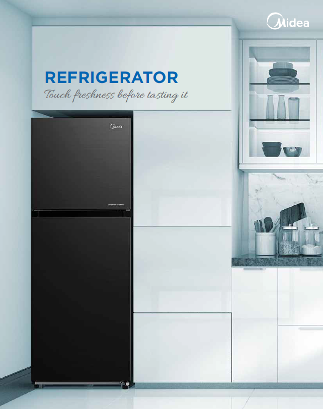Midea 280L Inverter 2 Doors Fridge MDRT346MTB28-MY Refrigerator (Net Capacity: 236L ) MDRT346MTB28MY