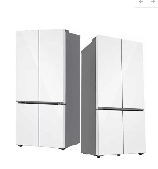 LG GV-B25FFGPB 617L French Door Fridge with Auto Ice Maker in White Glass Finish