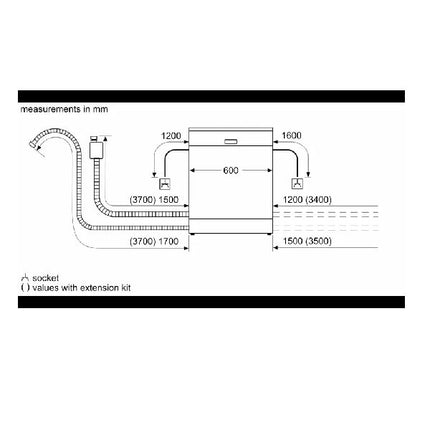BOSCH Serie | 4 Semi-integrated Built-in Dishwasher60 cm Stainless steel  SMI4HCS48E