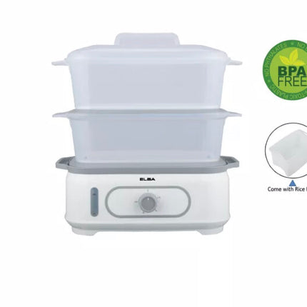 ELBA Food Steamer EFS-M2028(WH) - 2 Layer of Interchangable Steam Basket (20L)