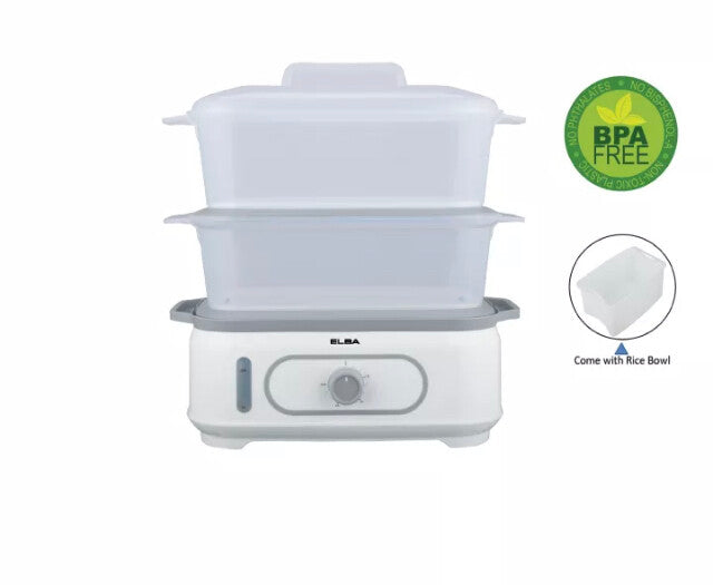 ELBA Food Steamer EFS-M2028(WH) - 2 Layer of Interchangable Steam Basket (20L)