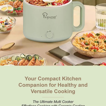 La gourmet Electric Multi Cooker 1.6L - Ceramic Coating Inner Pot, One Touch, High Scratch Resistance