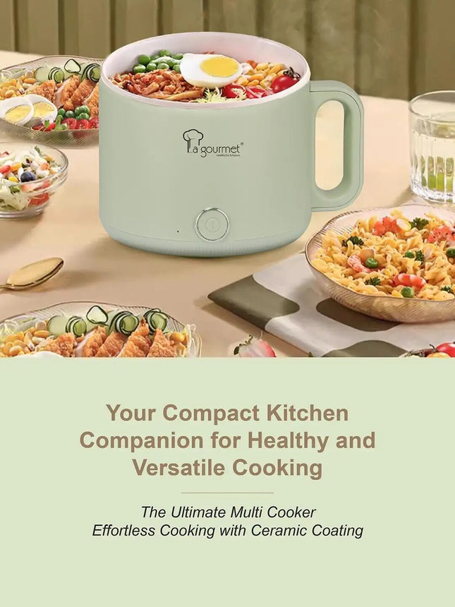 La gourmet Electric Multi Cooker 1.6L - Ceramic Coating Inner Pot, One Touch, High Scratch Resistance