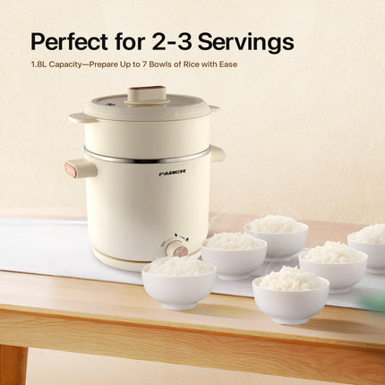Faber FMC-1208WH 1.2L Pine Series Multi Cooker Heat Resistant Handle Double Layer Cool Touch Design FMC1208WH Periuk Serbaguna