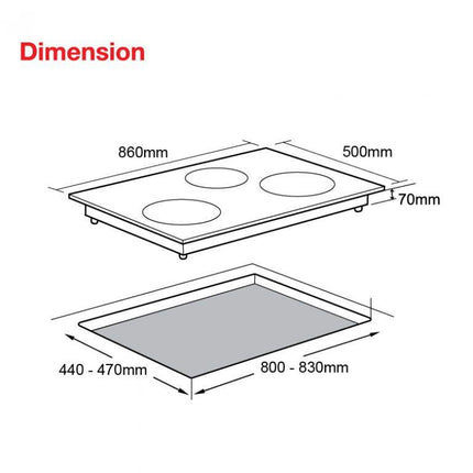 SENZ TRESOR Anti-Dry Burning Technology 3 Plate Burner Gas Stove