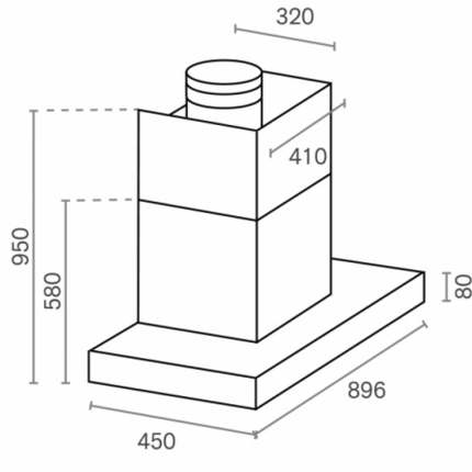 Rubine Chimney Hood Stainless Steel 1400 m³/hr power suction RCH-MONZA-SS RCHMONZASS Hud Memasak