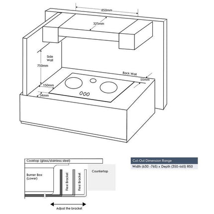 Electrolux EHG8241GE Built-In Gas Hob 2 Burner 80cm