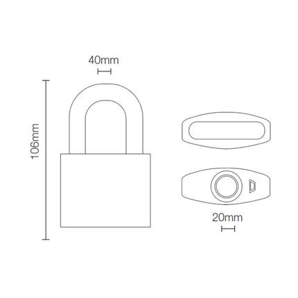 AEGLOC [AEG-SPL-P207/208] ~ Digital Fingerprint Padlock 50mm / SDLP207 / SDLP208