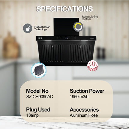 SENZ ESTILLA GreaseGuard Heat Pro intelClean Cooker Hood