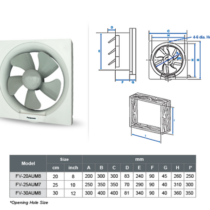 PANASONIC VENTILATION FAN FV20AUM8