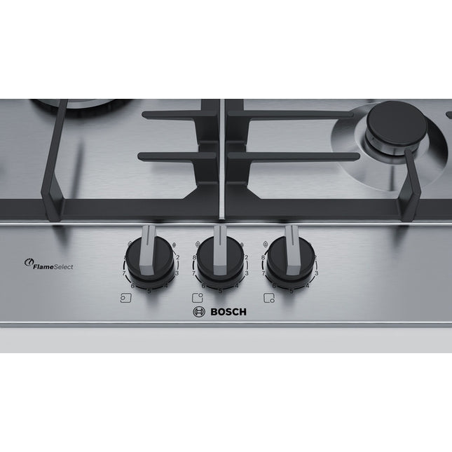 Bosch PCC6A5B90 Gas Hob Series 6 3 Burners Stainless Steel 60cm