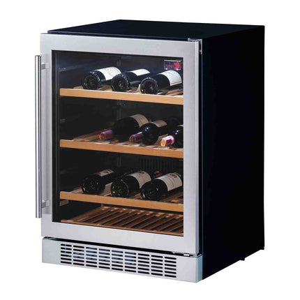 [FREE PORTABLE BLENDER] Tuscani BELLONA 45SS Wine Cellar Chiller Cooler Cabinet 42 Bottles Stainless Steel Door Single Zone 145L - BELLONA45SS