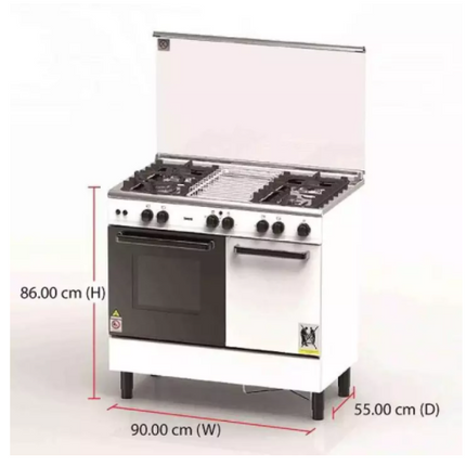 Zanussi 62L 4 Gas Burner with Electric Oven Cooker Freestanding Cooker ZCG942W (White)