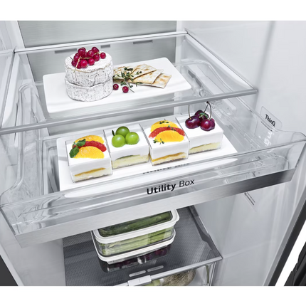 LG 694L Side by Side Fridge GC-M257CGFL with Door in Door in White Glass Finish Smart Inverter Hygience Fresh+ GCM257CGFL Peti Sejuk 冰箱