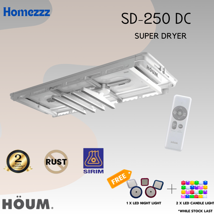 HOUM Super Dryer SD250DC  (New) | Smart laundry and drying rack | Electronic drying clothes