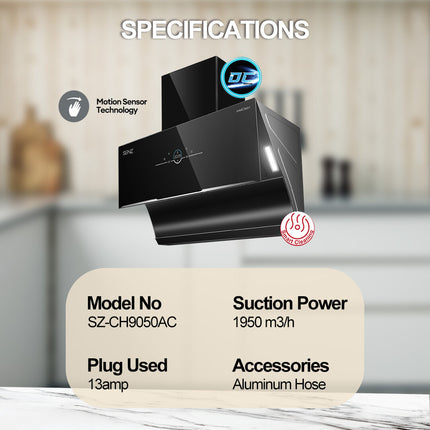 SENZ AURORA DC Motor Heat Pro intelClean Cooker Hood