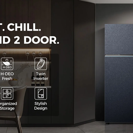 Haier HRF-IT515MM(BL) 515L 2-Door Twin Inverter Refrigerator DEO Fresh Double Magic Zone HRFIT515MMBL Peti Sejuk