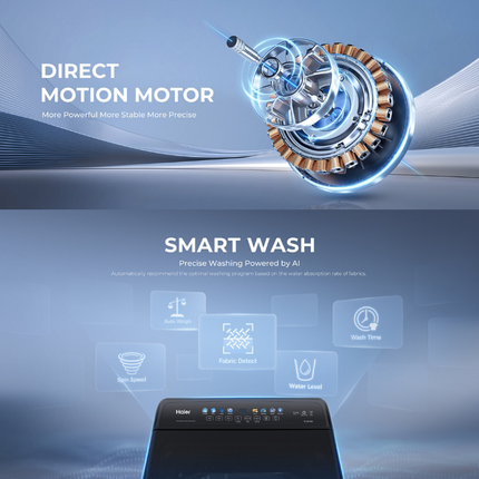 Haier HWM180-B2158B 18KG Top Load Washing Machine Inverter Smart Wash HWM200-B2158B 20KG