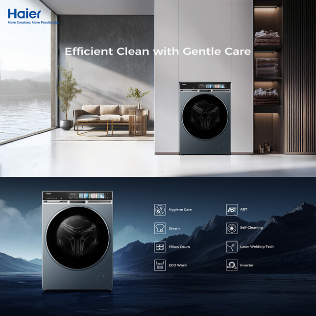 Haier HW180-BPD14387GNU1 Front Load Series Washing Machine 18KG LED Display HW180BPD14387GNU1 Mesin basuh-18KG WASHER