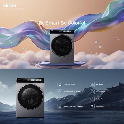 Haier HW140-BP14367S8U1 14KG Front Load Washer Inverter Smart Dosing Large Capacity Front Load Washing Machine