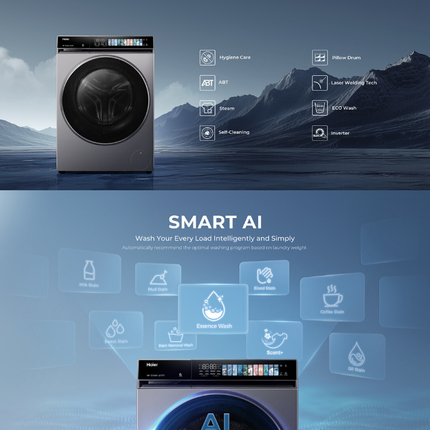 Haier HW140-BP14367S8U1 14KG Front Load Washer Inverter Smart Dosing Large Capacity Front Load Washing Machine