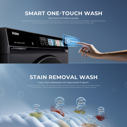 Haier HW140-BP14367S8U1 14KG Front Load Washer Inverter Smart Dosing Large Capacity Front Load Washing Machine