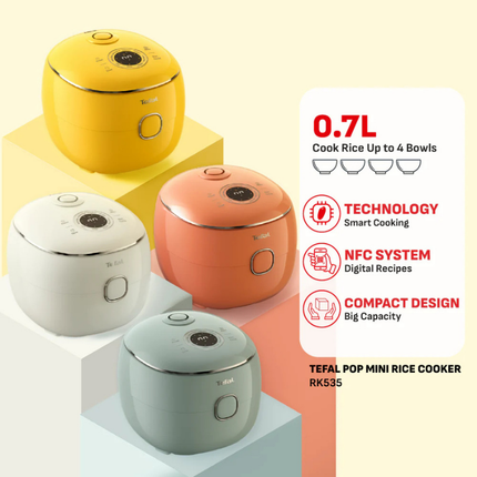 Tefal RK5354 POP Rice Cooker 0.7L 350W Mini Rice Cooker Compact Cooker RK5352 / RK535T