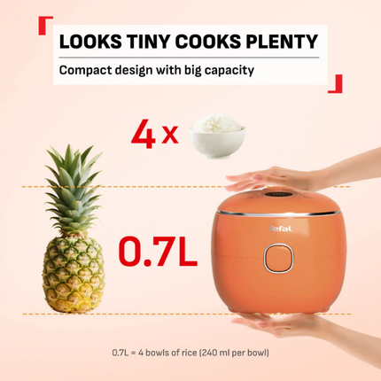 Tefal RK5354 POP Rice Cooker 0.7L 350W Mini Rice Cooker Compact Cooker RK5352 / RK535T