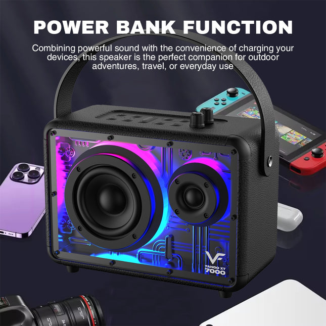 Vinnfier Tango XT7000 Portable Bluetooth Karaoke Speaker 2 UHF Wireless Microphone with OTG & live streaming