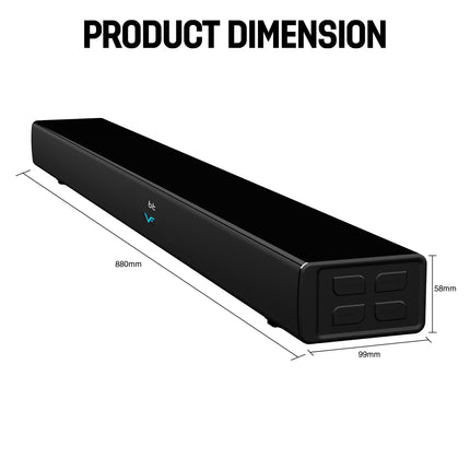 Vinnfier Hyperbar 3000 MAX 160W Home TV Soundbar Speaker Bluetooth USB Drive Aux-In Optical HDMI (ARC)