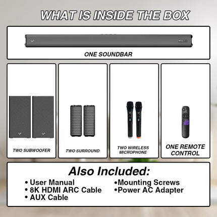 Vinnfier DA520 Hyperbar VF Cinema 1300W Dolby Atmos 5.2.2 Soundbar with Bluetooth Karaoke System Speaker Soundbar