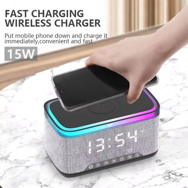 Vinnfier Neo Air 5C Alarm Clock Portable Wireless Bluetooth Speaker Wireless Charger for Mobile Phone TF Card