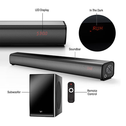 Vinnfier Hyperbar 303 BTRM Wireless Bluetooth Soundbar & Bass Subwoofer 3D Effect with Mic Jack