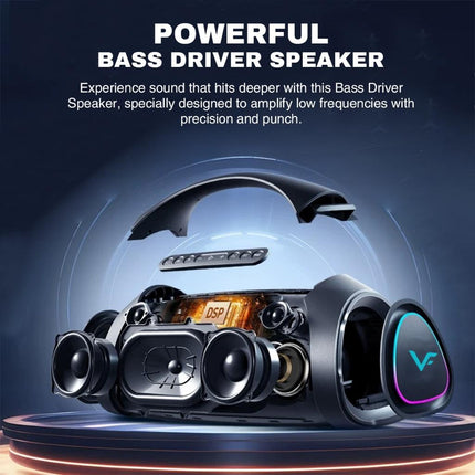 Vinnfier TANGO XT710 400W X-Bass Portable Party Karaoke Speaker with 2 Wireless Mic Bluetooth Speaker