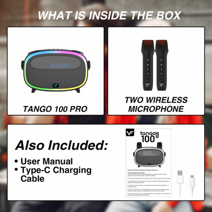 Vinnfier TANGO 100 PRO Portable Karaoke Speaker All In One Karaoke System TWS Function