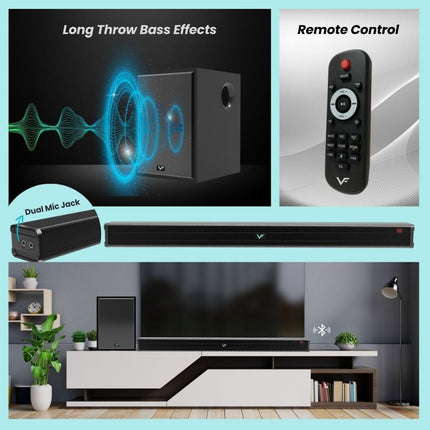Vinnfier Hyperbar 505 BTRW Bluetooth Sound Bar with Subwoofer 3D Effect Hyperbar 600 BTRW