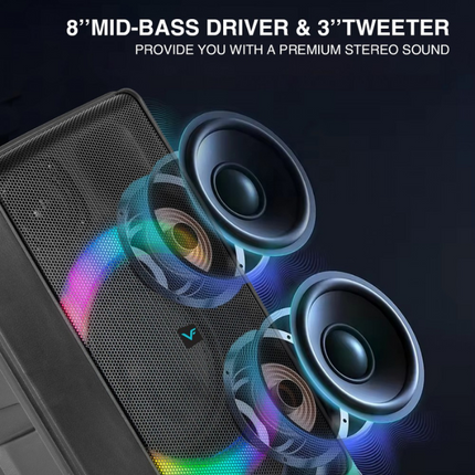 Vinnfier TANGO 600 WMV Portable Trolley Wireless Bluetooth Speaker 90W Max Karaoke USB Drive Micro SD card