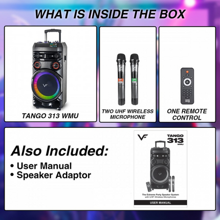 Vinnfier TANGO 313 WMU 2.1 Bluetooth Multimedia Speaker 50W RMS Output Multiple Input Options
