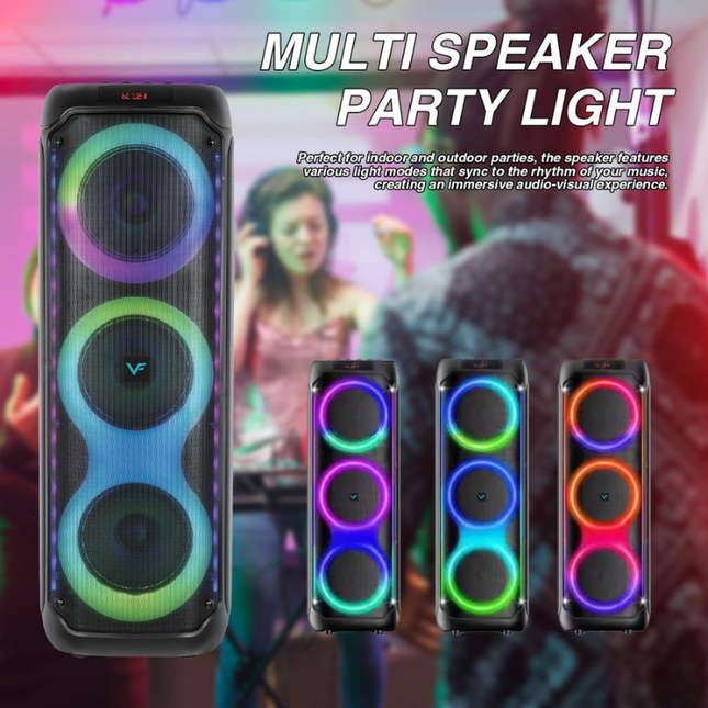 Vinnfier TANGO 700 WMB The Ultimate Party Speaker Tri Bass System Party Light Karaoke Fun