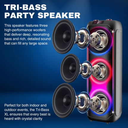 Vinnfier TANGO 700 WMB The Ultimate Party Speaker Tri Bass System Party Light Karaoke Fun