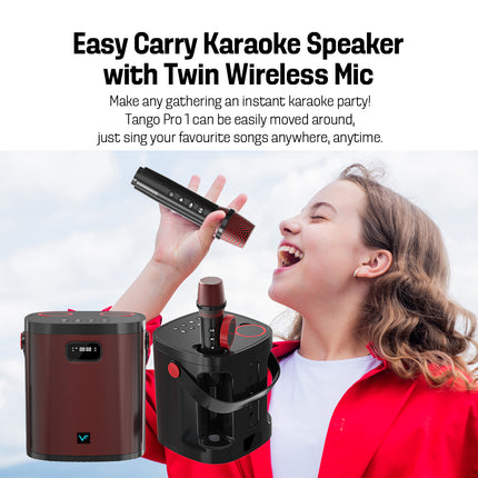 Vinnfier TANGO PRO 1 Bluetooth Portable Karaoke Speaker with 2 Wireless Microphone Support USB Drive