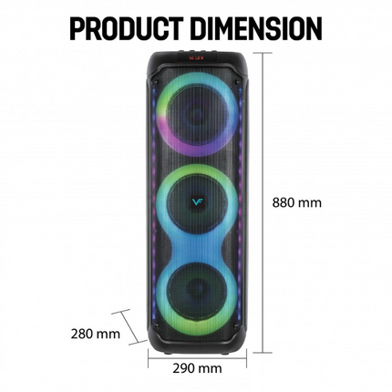 Vinnfier TANGO 700 WMB The Ultimate Party Speaker Tri Bass System Party Light Karaoke Fun