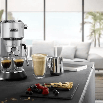 DELONGHI EC885 Dedica Arte Pump Manual Espresso Coffee Machine with New Milk Frother for Home Cafe EC885.BG EC885.GY EC885.M EC885BG EC885GY EC885M EC785 Upgrade (Metal / Grey / Beige Gold) | Home Use | Coffee Maker | 咖啡机 | Mesin Kopi