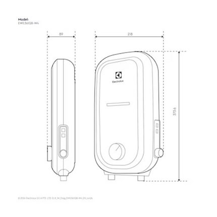 Electrolux EWE361QB-W4 3.6 kW UltimateHome 500 Electric Instant Water Heater Comfort Shower Temperature Stability EWE361QBW4 Pemanas Air Segera