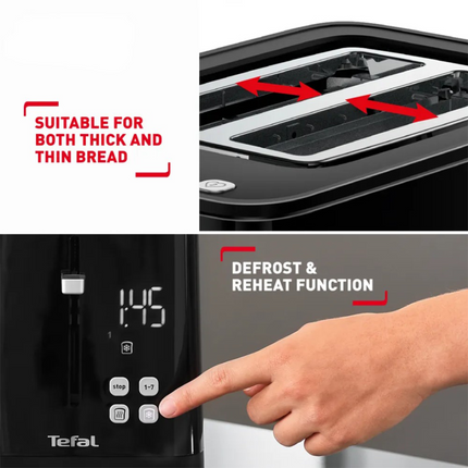 Tefal TT6408 Smart N' Light 7 Browning Levels 2-Slice Toaster