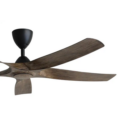 ALPHA Alkova AXIS 56'' AXIS-5B/56 DC Motor Ceiling Fan with 5 Blades (8 Speed Remote) Oak / Matt White